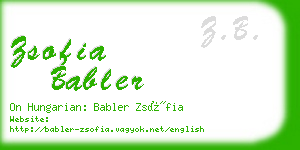 zsofia babler business card